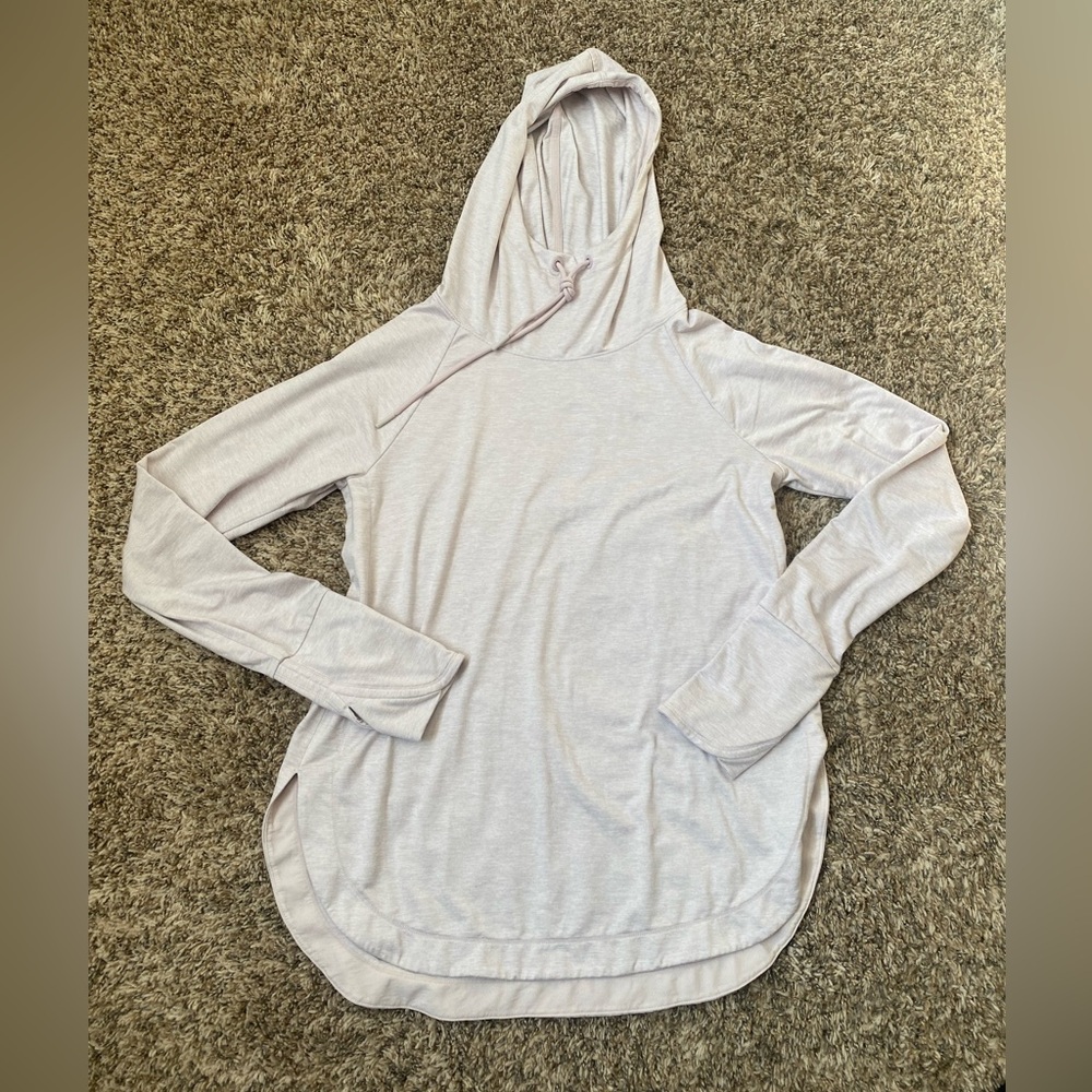 Athleta Light Gray Hooded Sweatshirt-size small